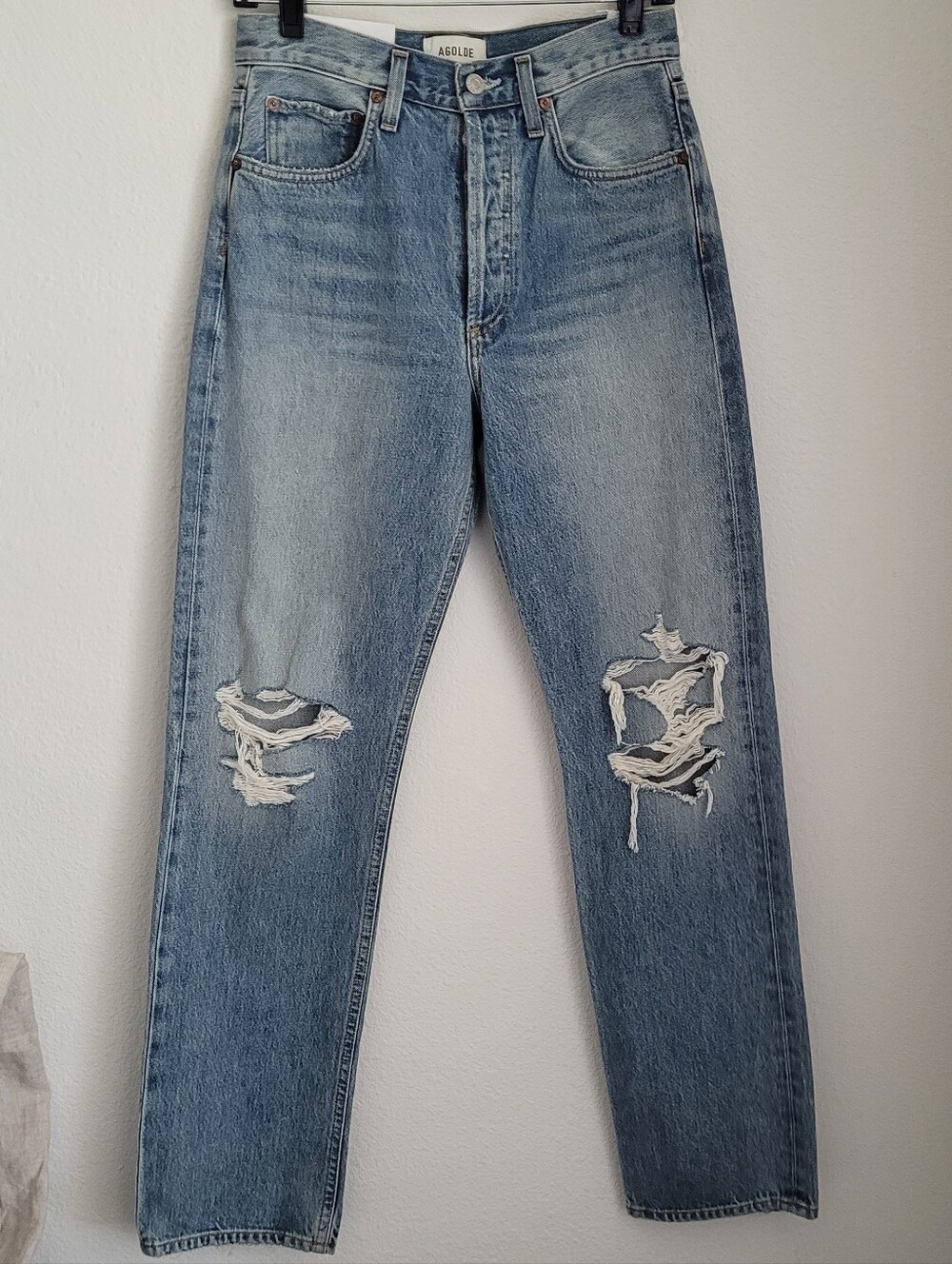 AGOLDE Kelly High Rise Relaxed Straight Jeans Backdrop 24 NWT Distressed 90s Y2K